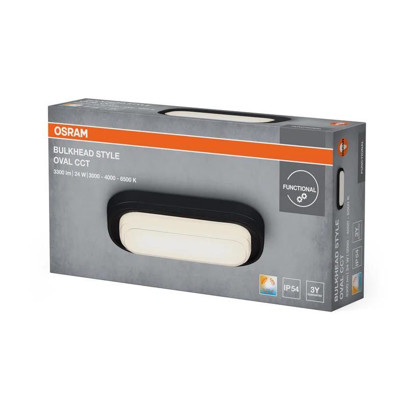 OSRAM Deckenleuchte Schwarz, 3000 K / 4000 K / 6500 K, Warmweiß, 2100 lm, 24 W, 25.000 h Lebensdauer