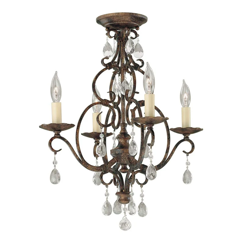 Kronleuchter Chateau 4-flammig Bronze Ø 42 cm