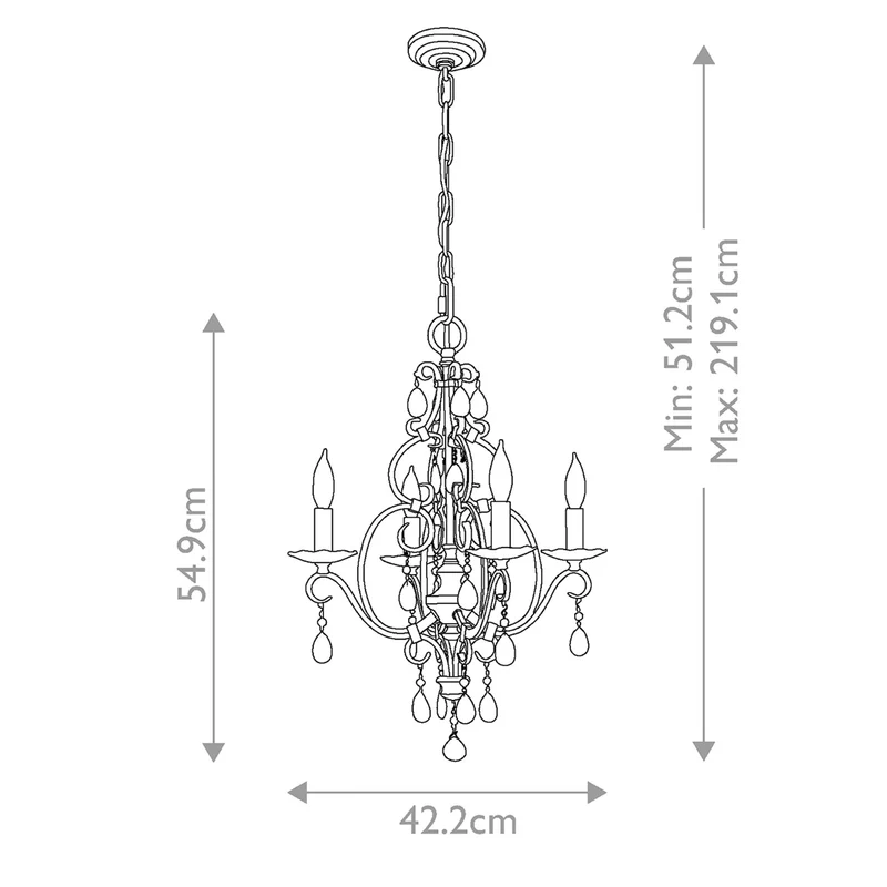 Kronleuchter Chateau 4-flammig Bronze Ø 42 cm