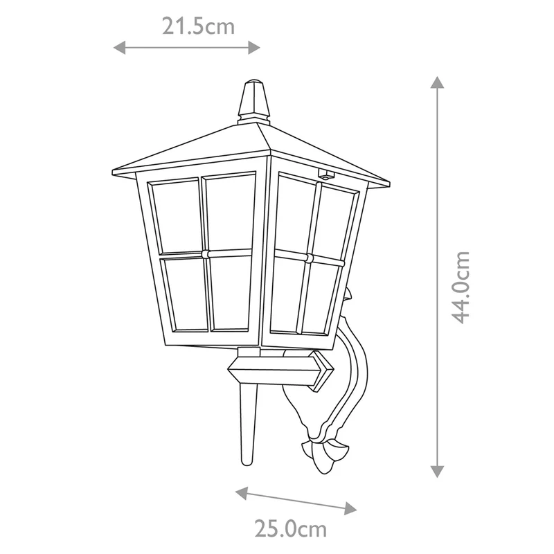 Außen-Wandlaterne Canterbury 1-flammig Schwarz 44cm