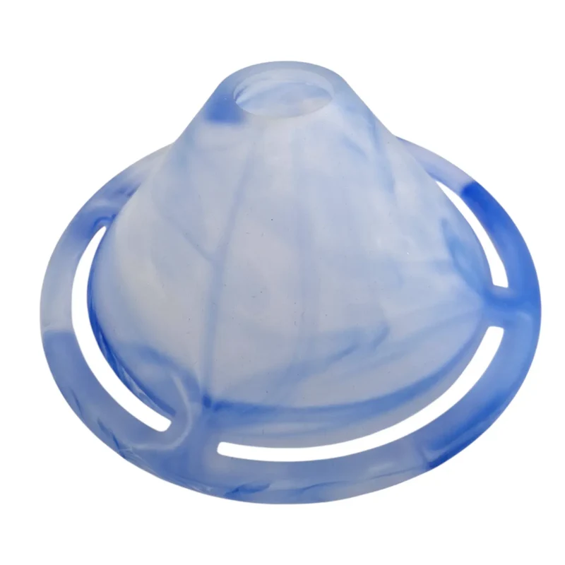 Lampenglas Blau Weiß Alabaster Ø 14 cm – Ersatzglas für G4, G9 & GY6.35 | Loch 25 mm