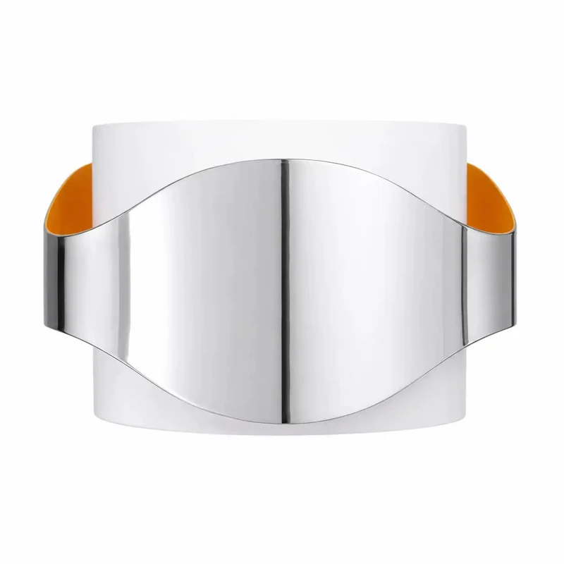 Lampenschirm Metall 13 cm G9 E14 in Chrom, weiß, orange Retro Design