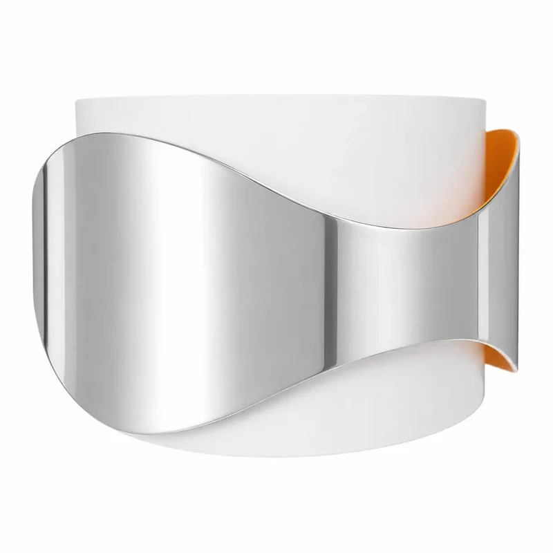 Lampenschirm Metall 13 cm G9 E14 in Chrom, weiß, orange Retro Design