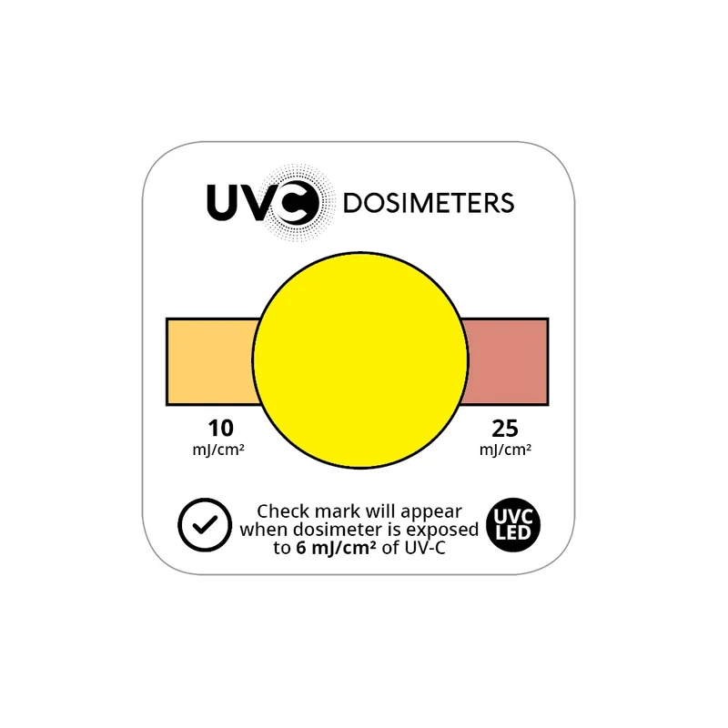 Dosimeter, UV-C, 260-280nm, Schnelltestkarte, 12er Packung, 10mJ/cm² und 25mJ/cm²