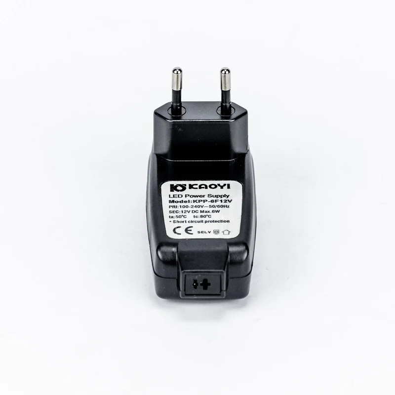 KAOYI KPP-4F12V LED Netzteil 12V DC 6W – Mini Steckernetzteil 100–240V mit Kurzschlussschutz