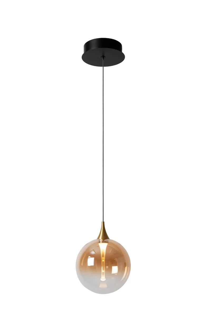 LED-Pendelleuchte Gisela dimmbar Glasschirm Amber