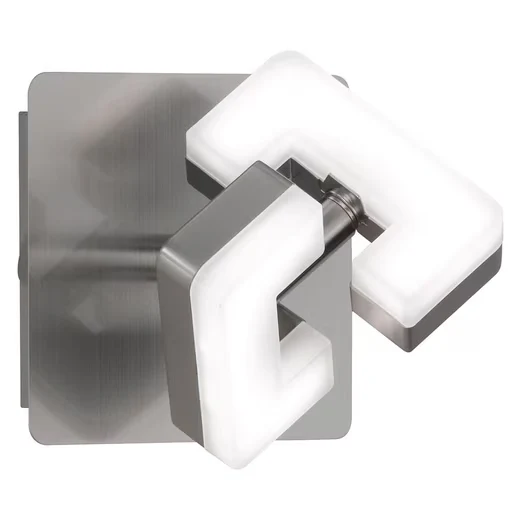 LED-Wandleuchte mit Kippschalter, WOFI ZARA 026 Warmweiß in Nickel matt