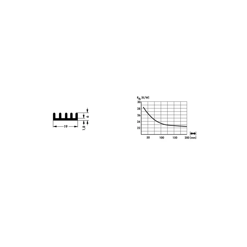 Kühlkörper für LED-Module bis 4W, schwarz