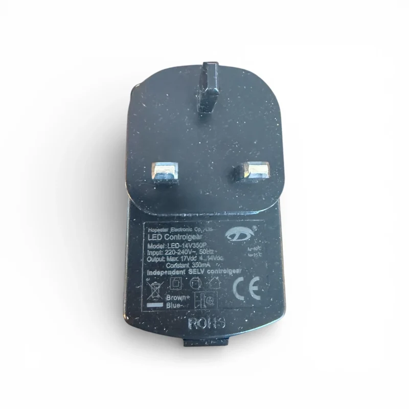 UK Hopestar LED-12V350P Steckernetzteil – 350mA Konstantstrom – Strich-Punkt DIN 41529 – LED Driver UK Stecker
