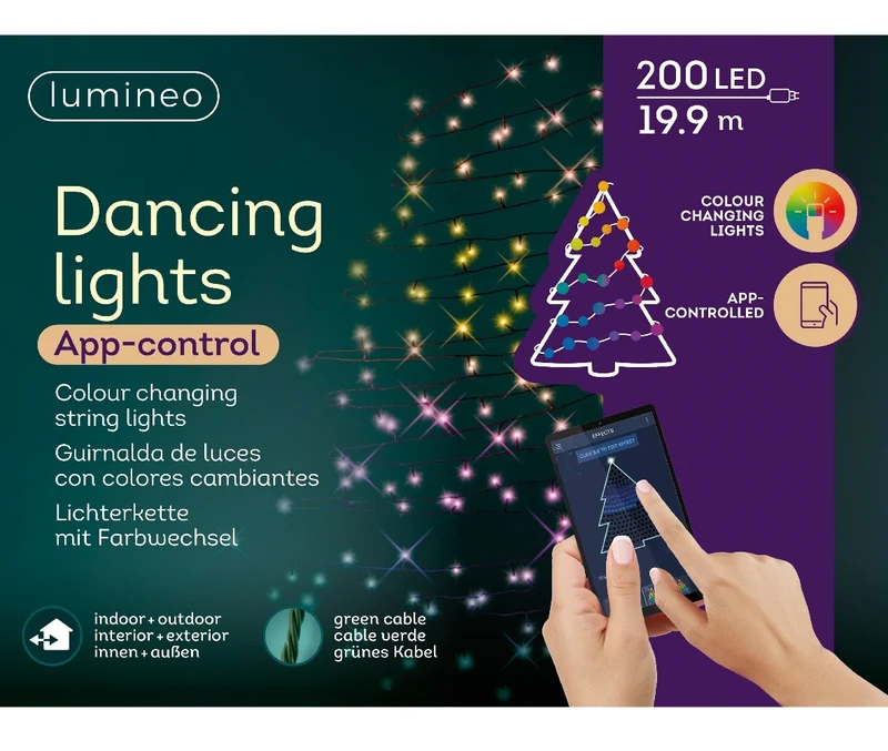 Lumineo LED-Lichterkette Dancing Lights, RGB, Multifunktion, appgesteuert