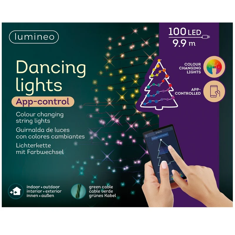 Lumineo LED-Lichterkette Dancing Lights, RGB, Multifunktion, appgesteuert