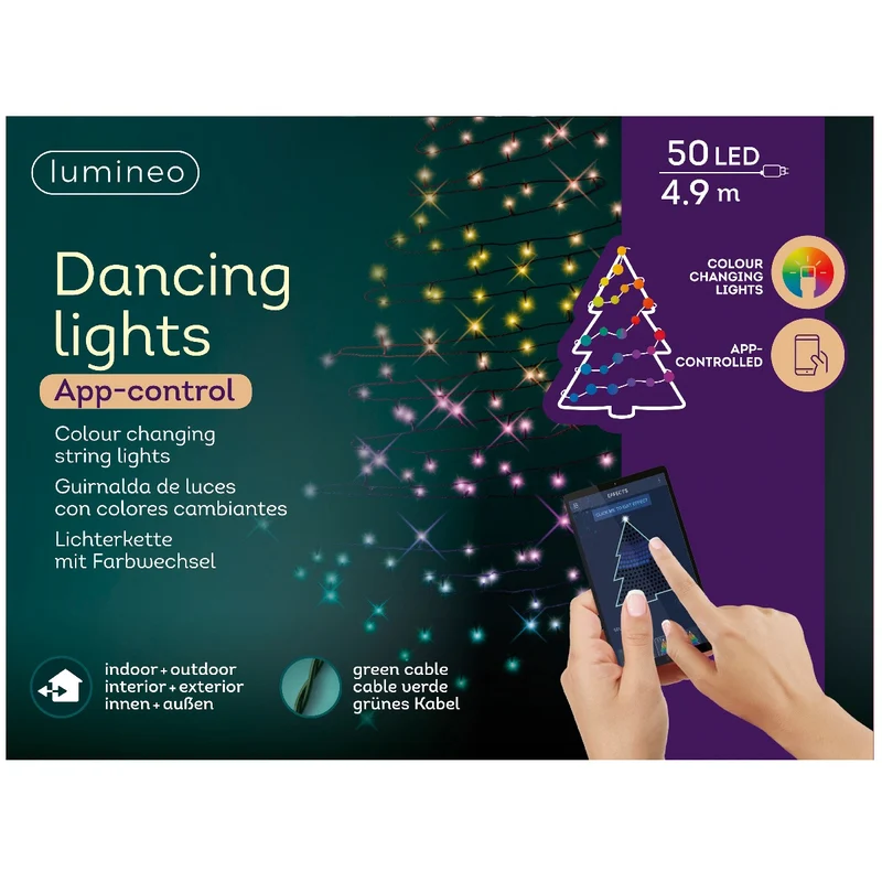Lumineo LED-Lichterkette Dancing Lights, RGB, Multifunktion, appgesteuert