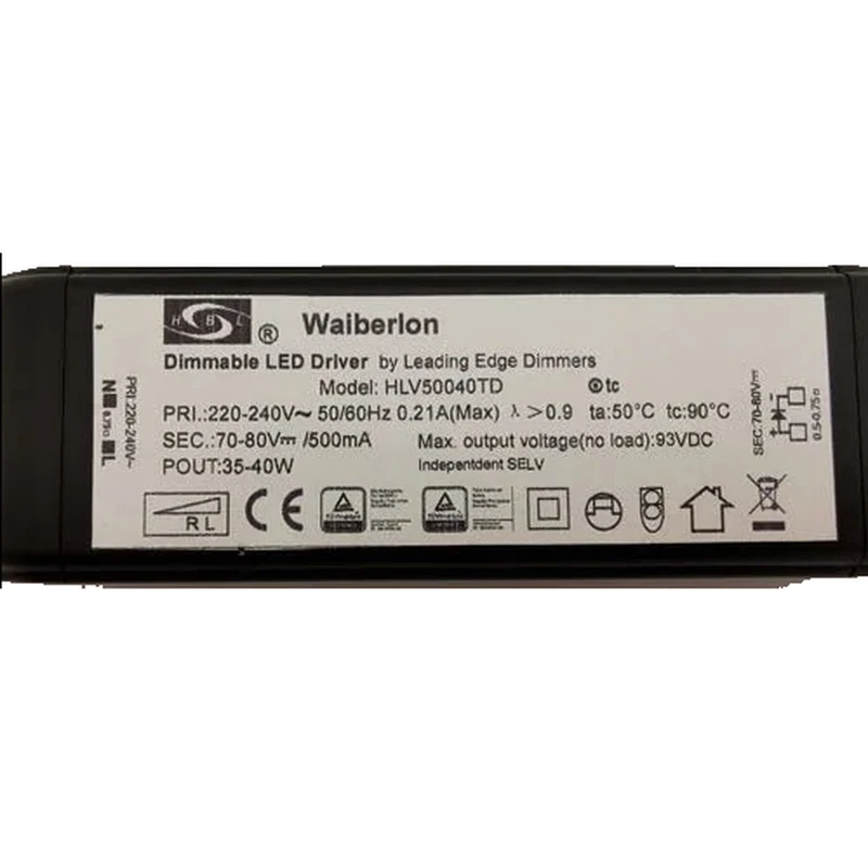 Dimmbarer LED Treiber 35–40 W – 500 mA Konstantstrom | Waiberlon HLV50040TD