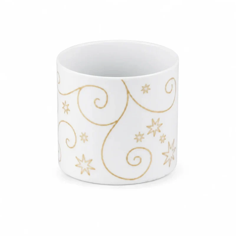 Weihnachtliches Teelichtglas Porzellan STAR Weiß weiß 6,5 cm Kerzenständer