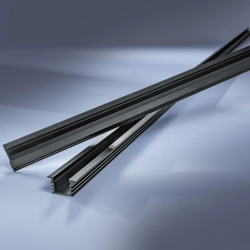 Alu Einbau-Profil, mit Flügelblenden, 1020mm, schwarz eloxiert