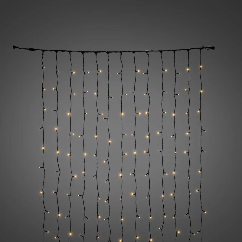 Konstsmide LED-System 31V, LED-Lichtervorhang, 208 bernsteinfarbene LEDs, IP44
