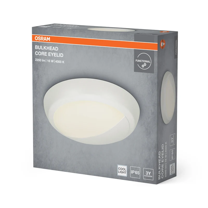 OSRAM LED BULKHEAD CORE EYELID Deckenleuchte, 16W, 4000K, Kaltweiß, Weiß