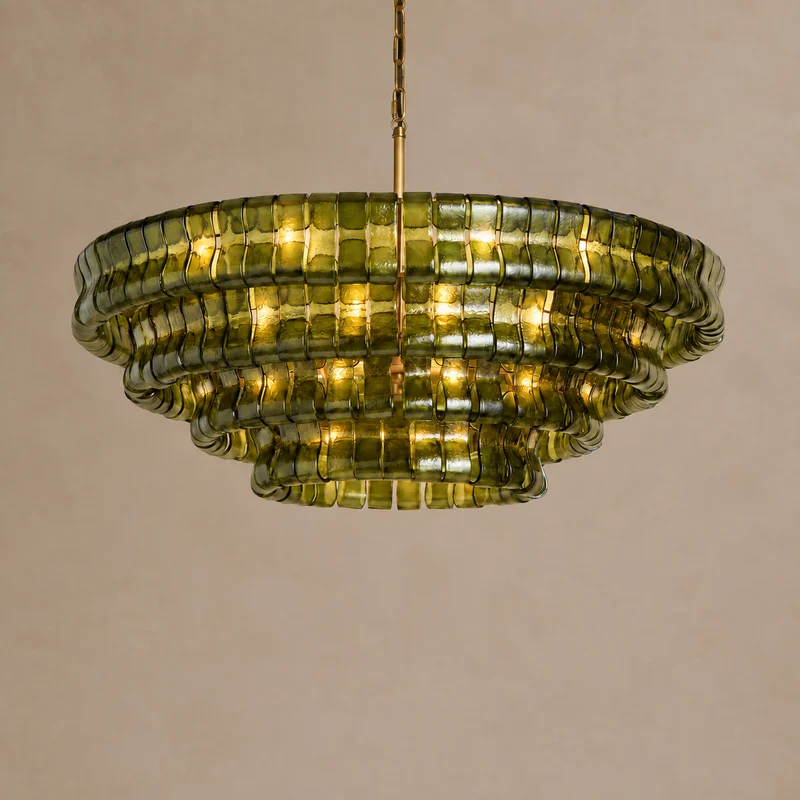 The Bellatrix Chandelier | Green Glass | CLBLXGCH