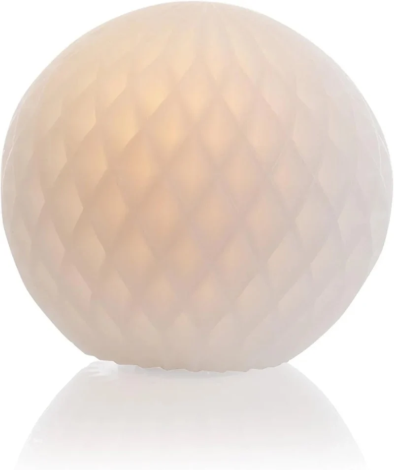 LED Kugel aus Echtwachs Neo Diamond 11,5 cm – warmweiß – Deko-Leuchtkugel Schneeball