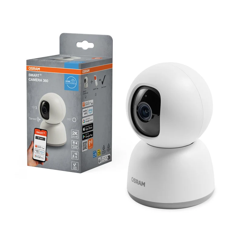 AKTION - OSRAM Wifi SMART+ Smarte Indoor Überwachungskamera Weiß inkl. Gratis Smart Plug