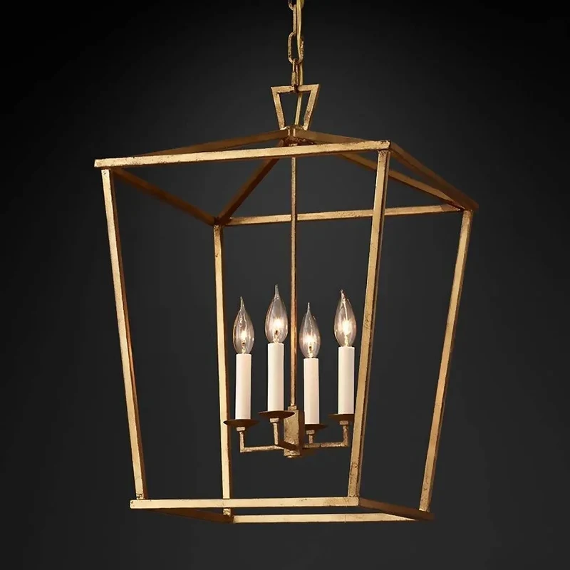 Open-Frame Brass Lantern Pendant | 4-Light | CL85074V
