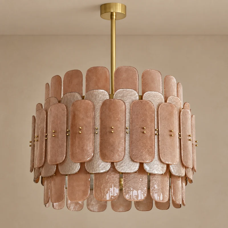 The Ascenza Chandelier | Glass & Brass | CLND042