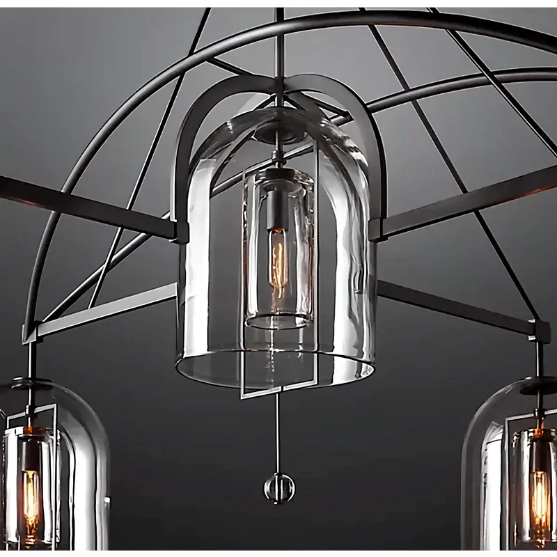 Art Deco Brass & Glass Chandelier | CLZZZTYA