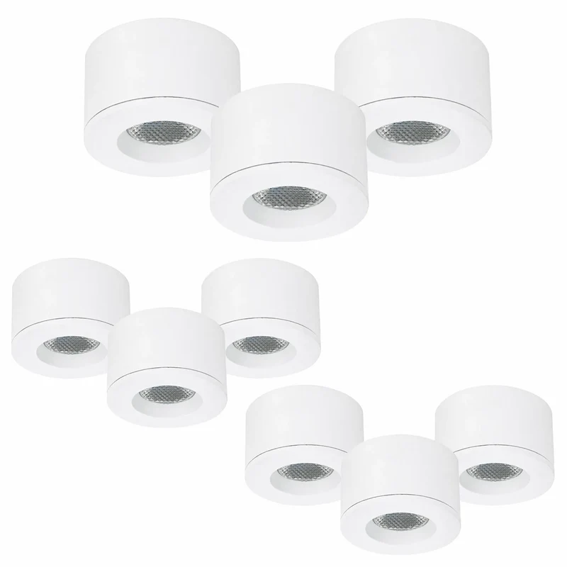 9er Set LED Einbaustrahler Weiß – dimmbar – IP44 – Malmbergs MD-29 – Mini Spots – ultra flach