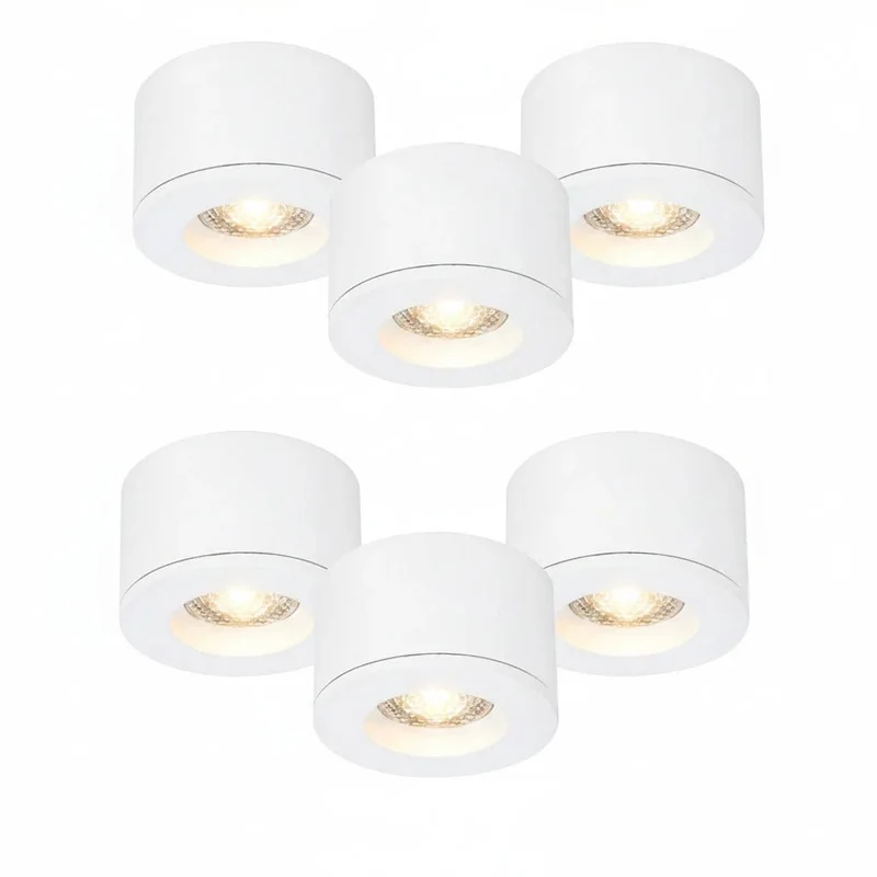 6er Set LED Einbaustrahler Weiß – dimmbar – IP44 – Malmbergs MD-29 – Einbau & Aufbau – ultra flach