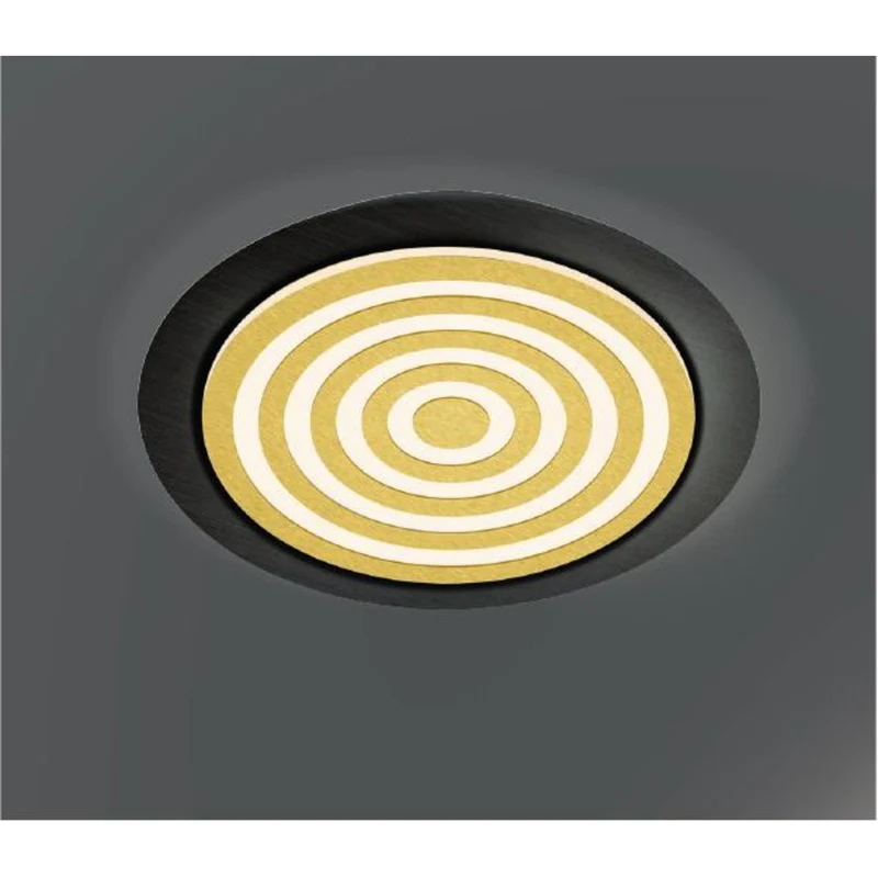 LED-Deckenleuchte Athos Rund Schwarz-Gold – Abverkauf