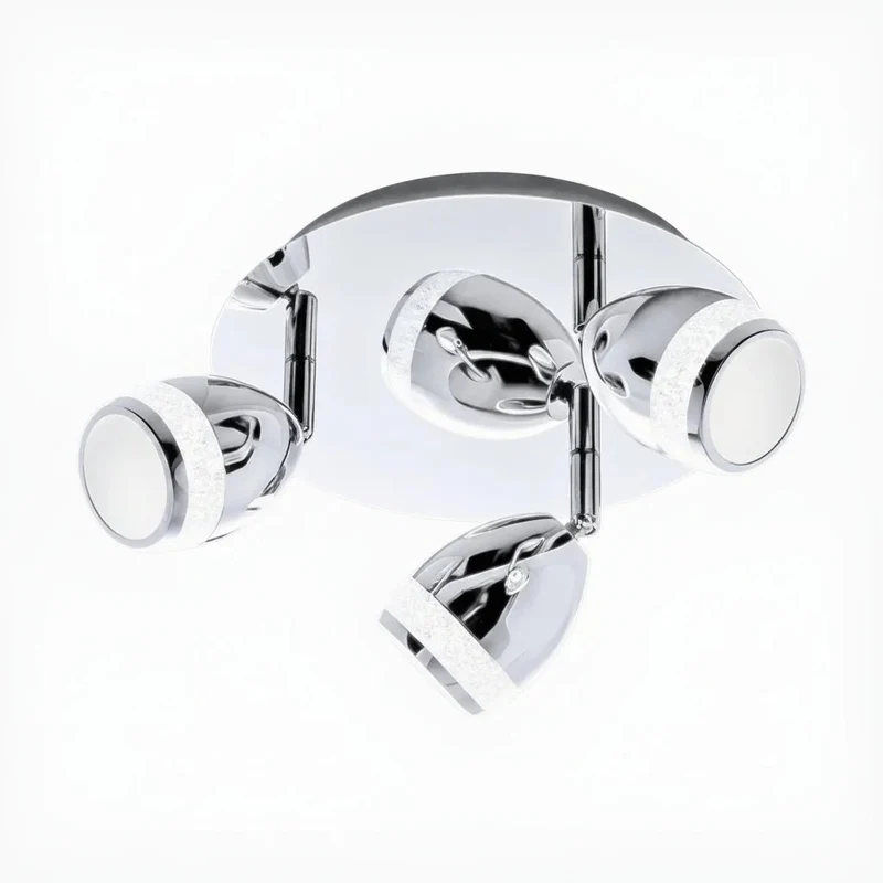 Deckenlampe Badezimmer 3-flammig IP44 Chrom Glitzer – Ø 21-40 cm | Briloner
