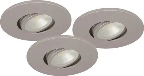 9er Set LED Einbaustrahler dimmbar & schwenkbar IP44 – MD-350 silber matt
