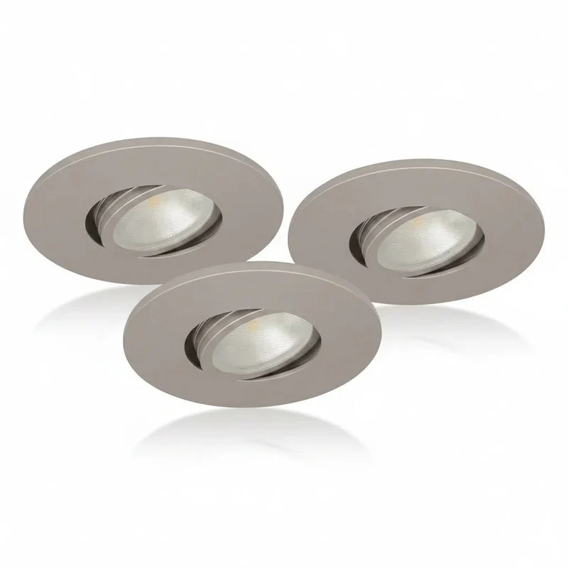 6er Set LED Einbaustrahler dimmbar & schwenkbar – Silber matt – IP44 – MD-350 Kit