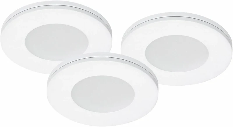 6er Set LED Möbeleinbaustrahler MD-305 – dimmbar, ultra flach 6 mm, Ø 57 mm, warmweiß 3000 K, weiß | Malmbergs