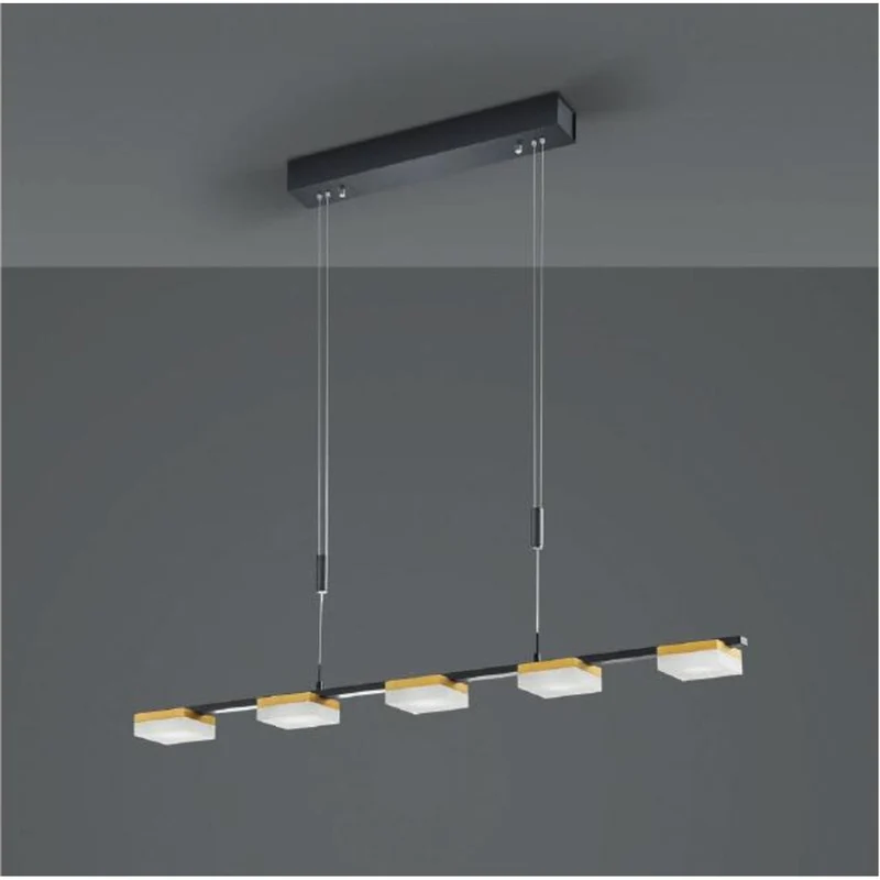 LED-Pendelleuchte Quad 84 cm Schwarz-Gold – Abverkauf