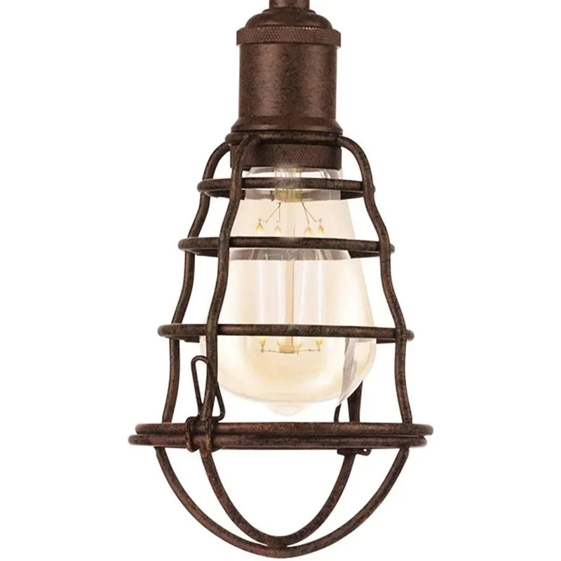 Esstischlampe Industrie Retro Port Seton – 3-flammig | Rost Braun | E27