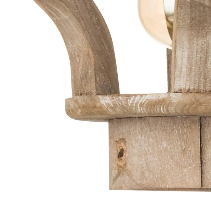 Hängelampe Kinross aus Holz – Laternen-Pendelleuchte Ø 23,5 cm, E27, rustikal Boho & Urban Jungle