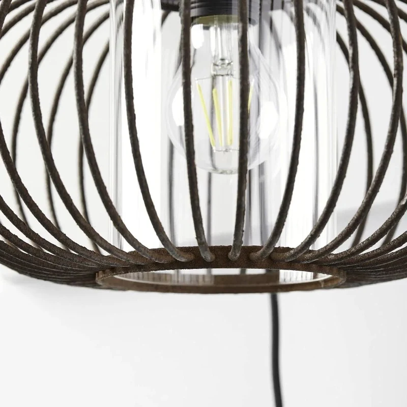 Wandlampe Willard Käfig Industriestil rostfarben mit Schalter & Stecker E27 Vintage