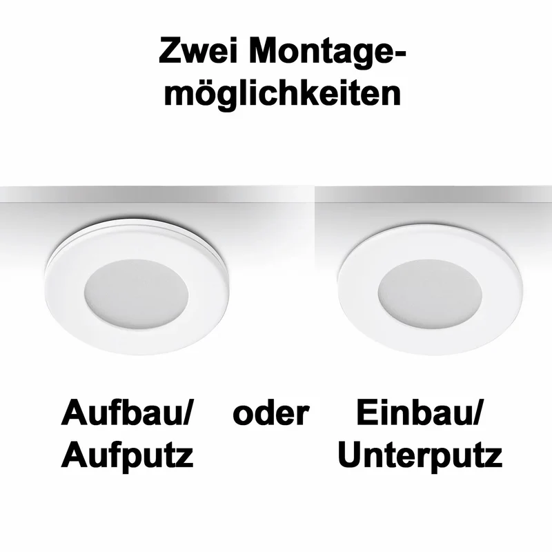 9er Set LED Spots MD-305 – Möbeleinbauleuchten dimmbar, ultra slim 6 mm, weiß