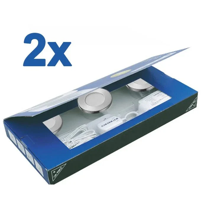 6er Set LED Möbeleinbauleuchten dimmbar 57 mm ultra-slim – Malmbergs MD-305