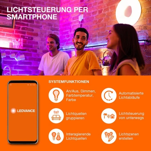 LEDVANCE Wifi SMART+ Orbis Spiral LED Deckenleuchte Tunable Weiß 50cm 32W / 3000-6500K Grau