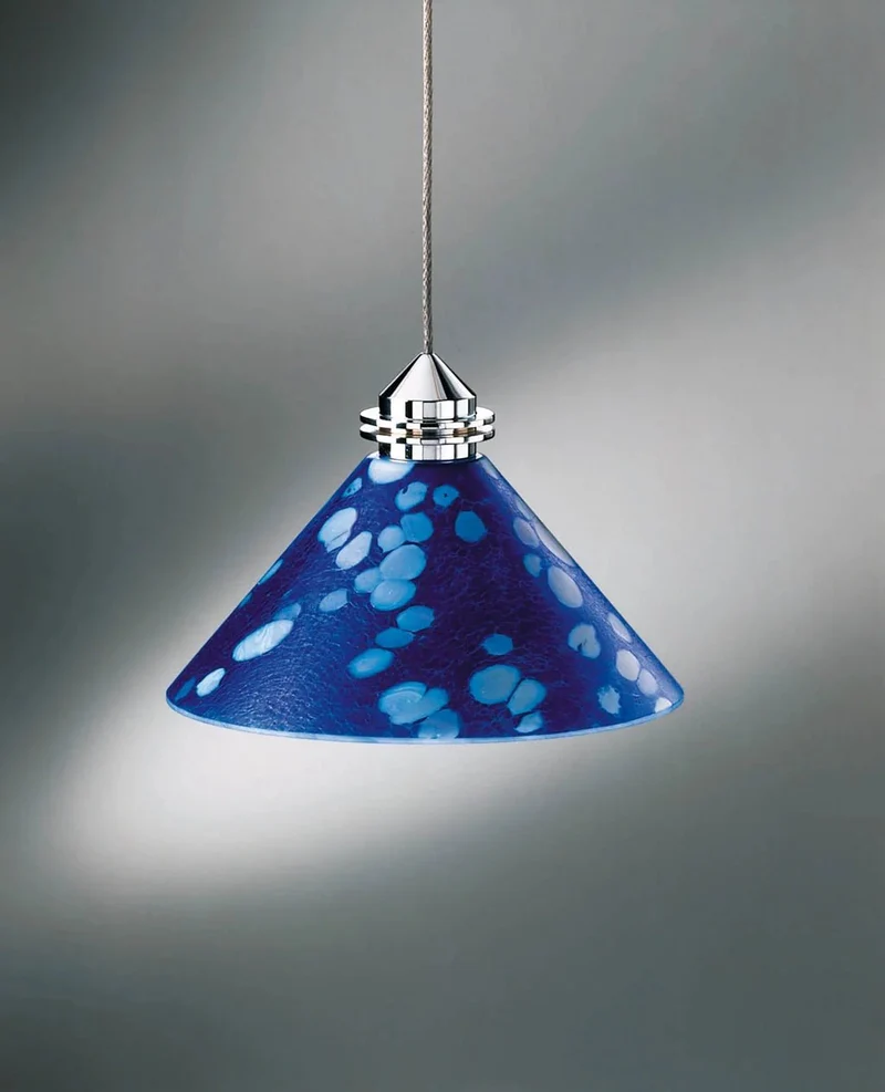 BRUCK Lampenglas Ersatzglas – handbemalter Glas-Lampenschirm in Blau