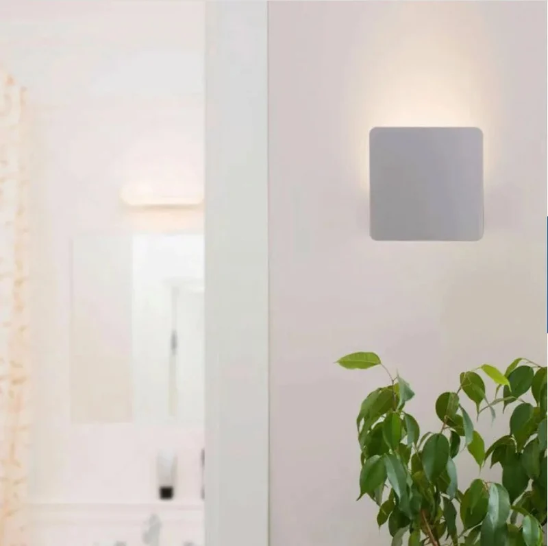Indirekte LED Wandlampe flach eckig Aluminium