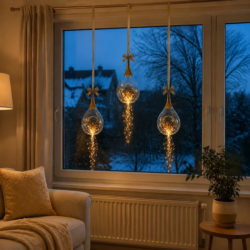 Sompex Taura Hängewindlicht Gold 35 cm – mundgeblasen & handbemalt