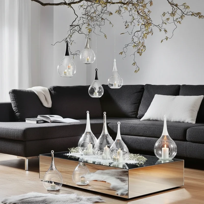 Sompex Taura Hängewindlicht Rosa 35 cm – mundgeblasen · handbemalt · Glas · Tropfenform