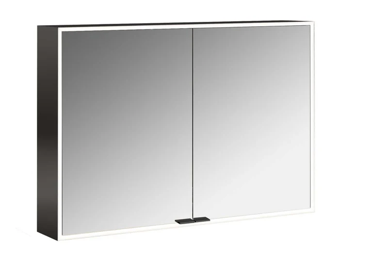 Frasco Centric LED-Spiegelschrank 100 cm Aufputz Schwarz – Ausstellungsstück