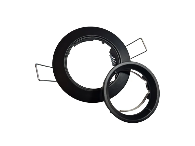 LED Einbaustrahler Rahmen schwarz matt – GU10 Einbaurahmen 70–75 mm, 230 V, Bajonettverschluss