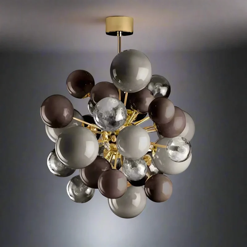 Glass Globe Chandelier | Café Grey | CLPT85201
