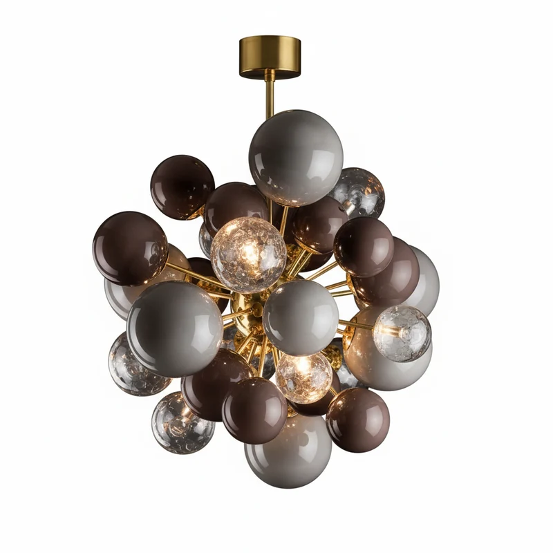 Glass Globe Chandelier | Café Grey | CLPT85201