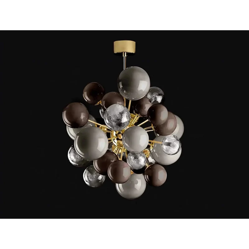 Glass Globe Chandelier | Café Grey | CLPT85201